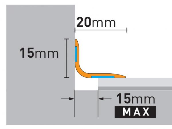 186 cm Abschlußprofil | Sockelprofil | Titan gebürstet