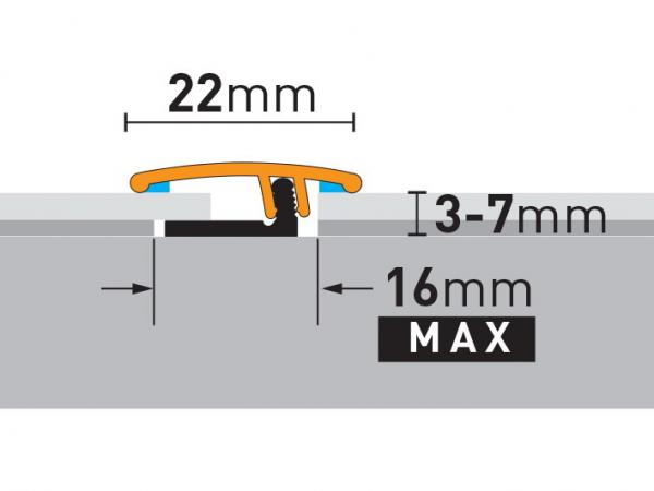 93 cm Übergangsprofil | Clipsystem | Titan gebürstet