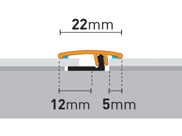 93 cm Übergangsprofil | Clipsystem | Titan gebürstet