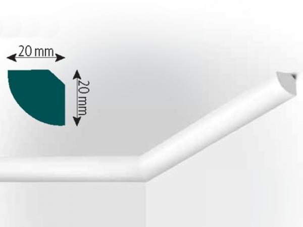 Stuckleiste | Zierprofil | Mod. K1 | 20 x 20 mm | 2,0m Länge