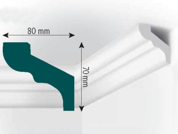 Stuckleiste | Zierprofil | Mod. M 7 | 80 x 70 mm | 2,0m Länge
