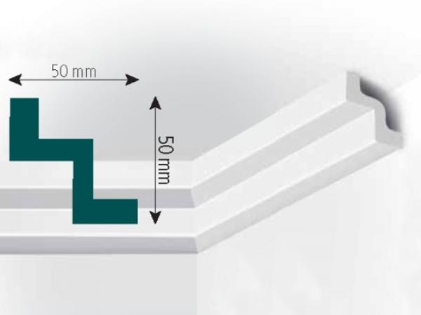 Stuckleiste | Zierprofil | Mod. M 9 | 50 x 50 mm | 2,0m Länge