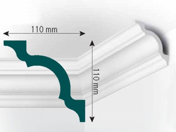 Stuckleiste | Zierprofil | Mod. G2 | 110 x 110 mm | 2,0m Länge