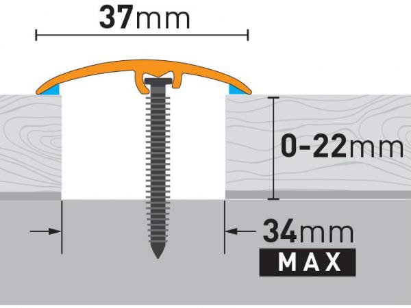 93 cm Universal Bodenprofil | 3 in 1 | Eiche Weiss