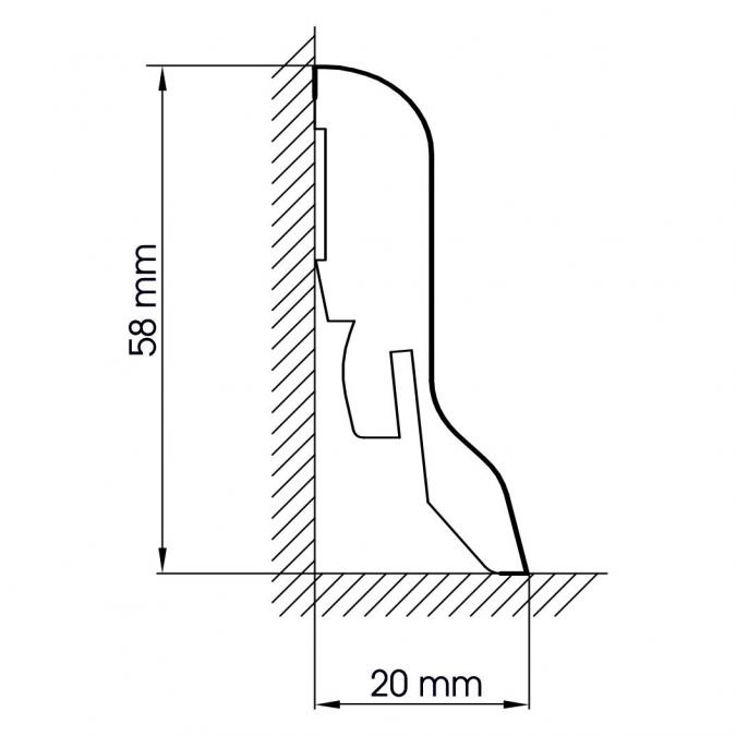 Fichte - Sockelleiste 58mm Classic