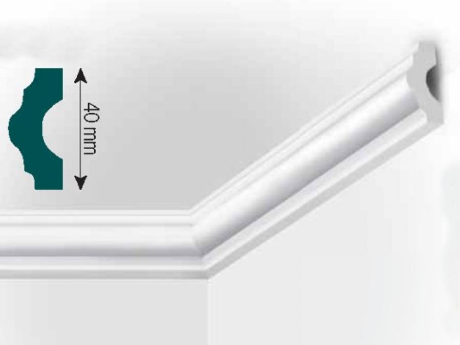 Stuckleiste, Deckenleiste, 100 mm x 60 mm, XPS, kurze Leisten, KD407, Lichtleiste