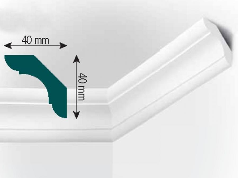 Stuckleiste | Zierprofil | Mod. K 13 | 40 x 40 mm | 2,0m Länge
