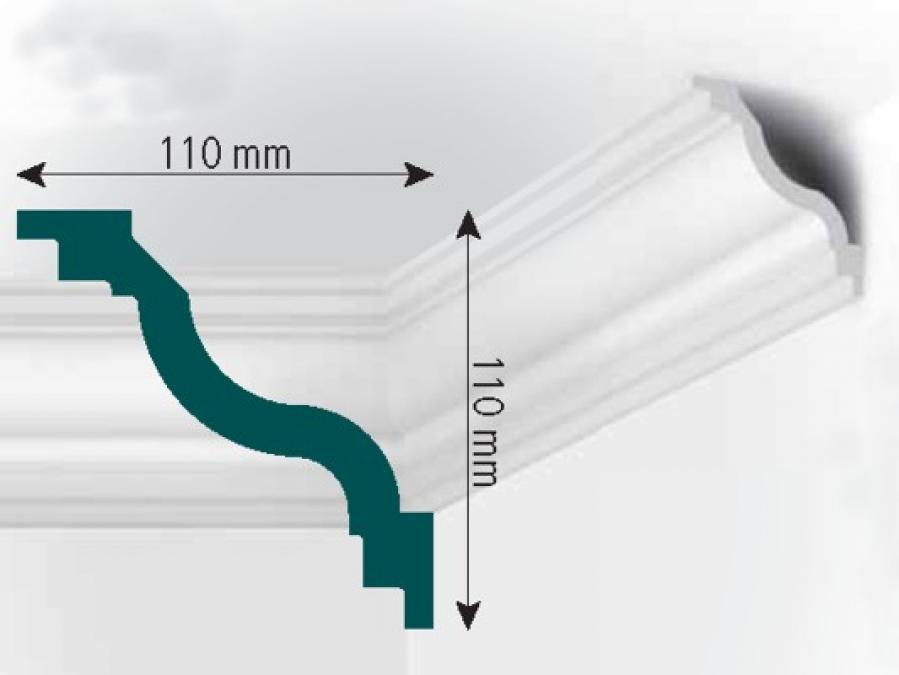 Stuckleiste | Zierprofil | Mod. G3 | 110 x 110 mm | 2,0m Länge