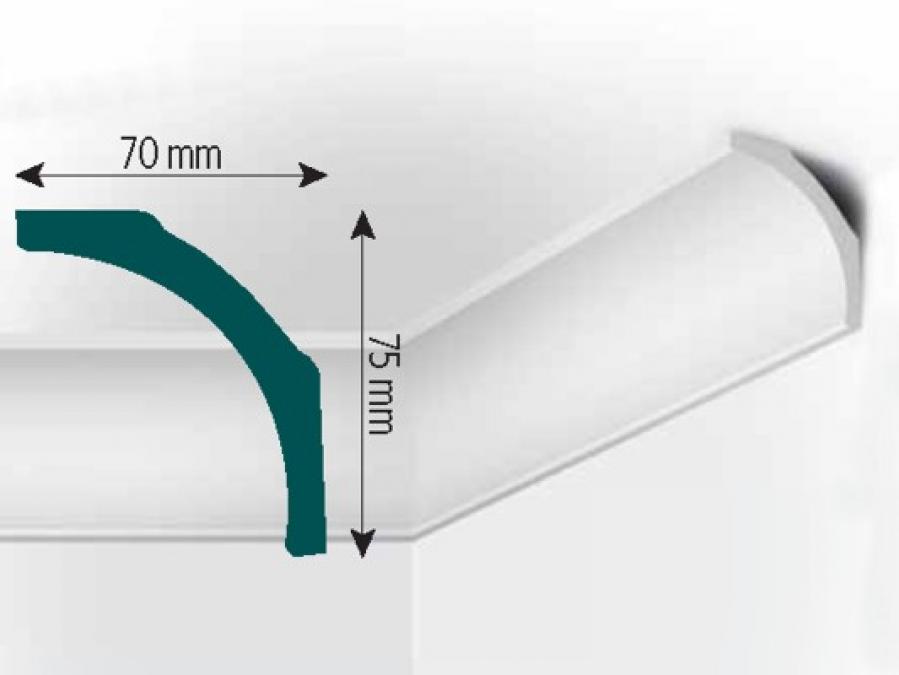 Stuckleiste | Zierprofil | Mod. M 5 | 70 x 75 mm | 2,0m Länge