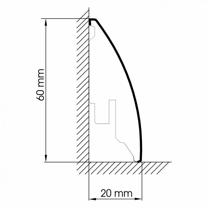 Rustika - Sockelleiste 60mm Softline